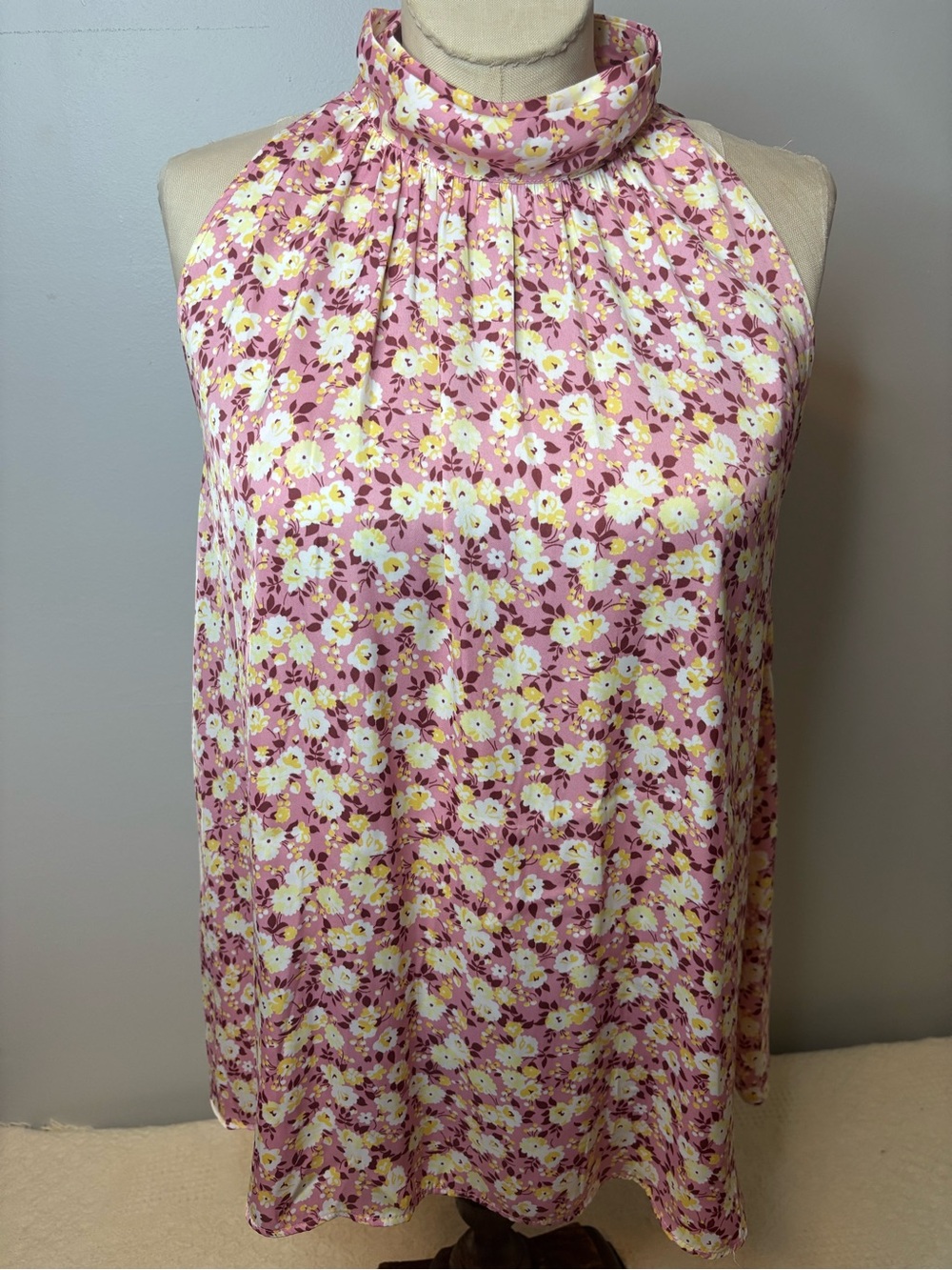 Ann Taylor Pink and Yellow Floral Blouse